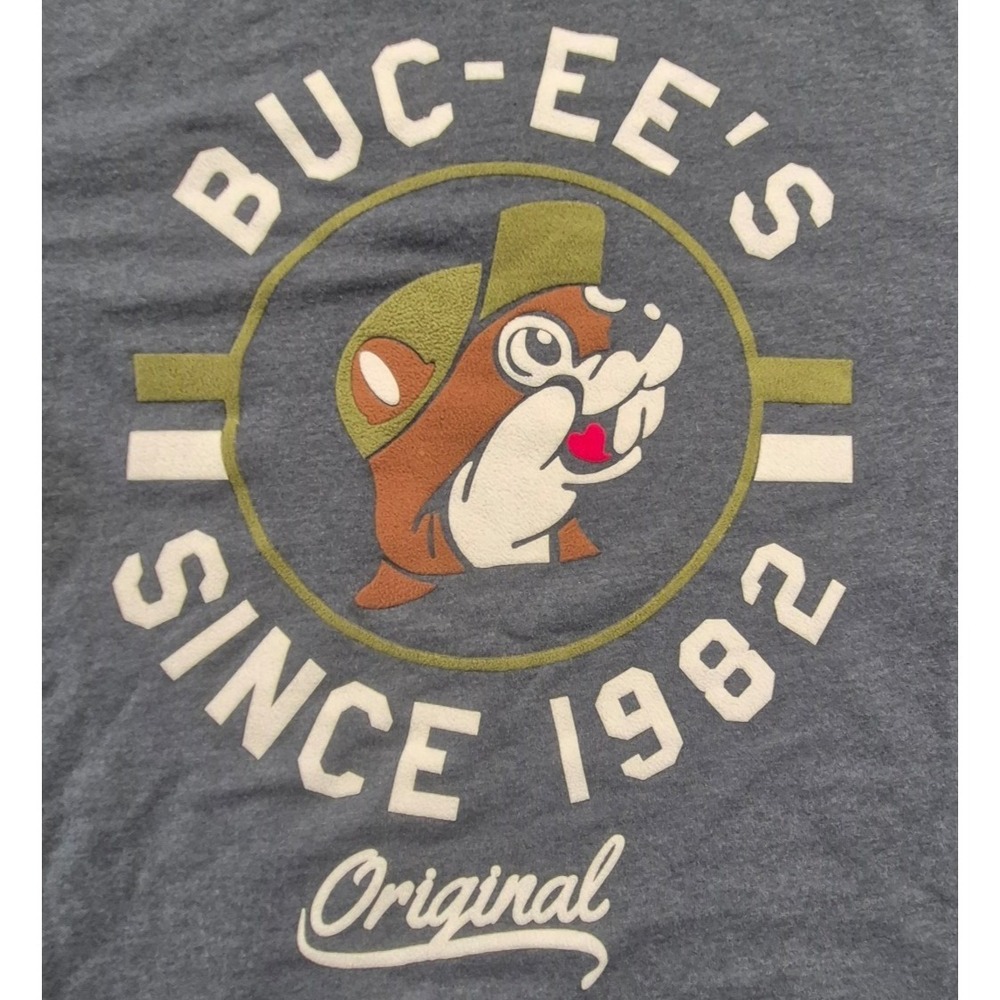 Buc-ee's men's grayish blue long sleeve 2 sided graphic t-shirt XL Original - Picture 6 of 10